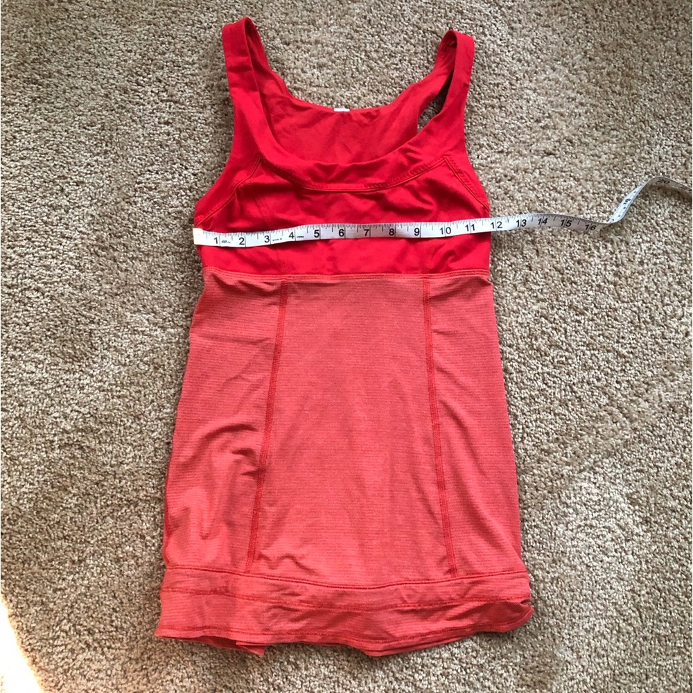 Lululemon Drawstring Tank 4 ? Orange loose fit